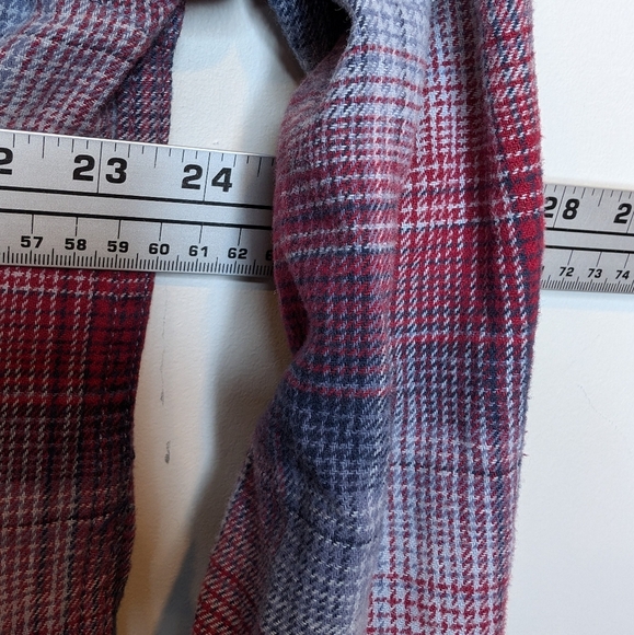 Men's Hurley Blue Red White Flannel Plaid Button-Down Shirt XXL - Picture 6 of 12